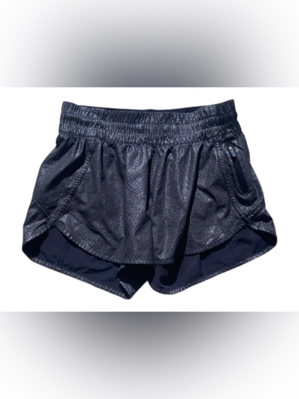 lululemon athletica Metallic Black Run Shorts